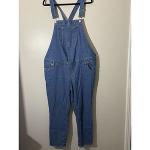 Isabel Maternity Denim Overalls Adjustable Straps Pockets Women's Size 14